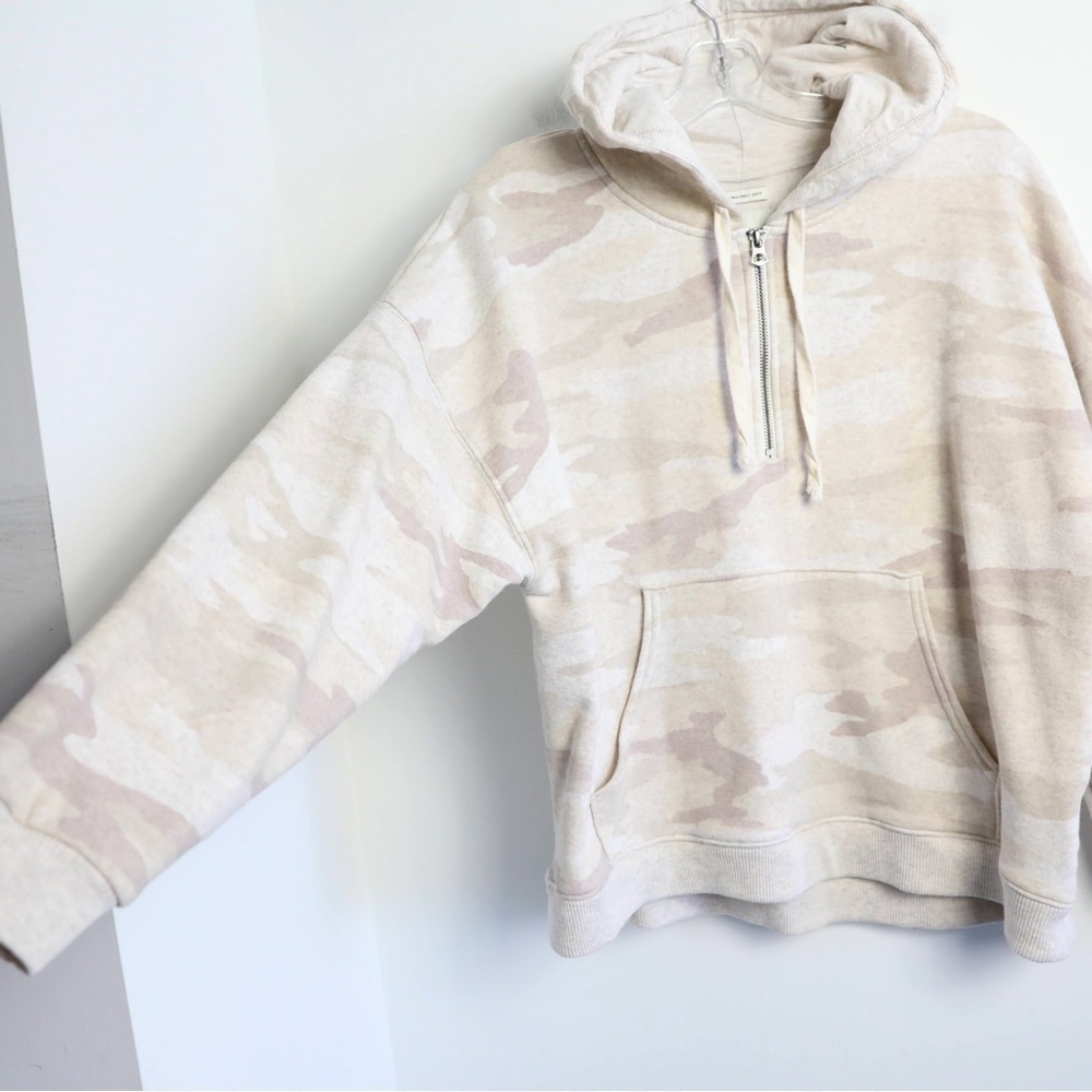 AEO American Eagle Ahmazingly Soft beige camouflage print half zip pullover XS - Picture 4 of 8
